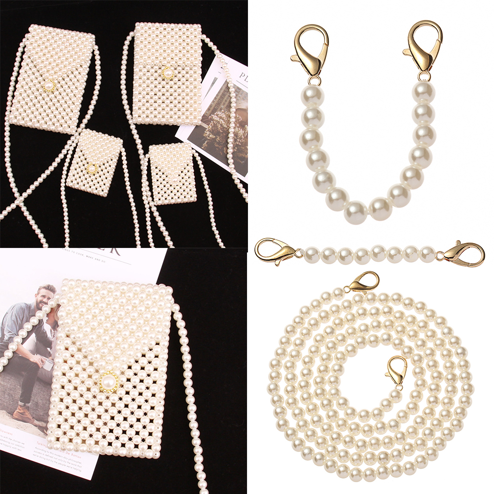 SEWACC 4pcs Pearl Shoulder Strap Pearl Bead Handle Bag Strap Replacement  Pearl Beaded Bag Handbag Shoulder Strap Suitcase Handle DIY Bag Supplies  Girl