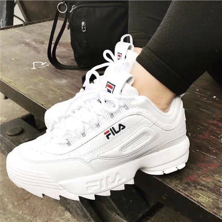Fila Disruptor Ii Running Shoes For Women And Men Shoes Size(36-45)Colour  All White | Lazada Ph