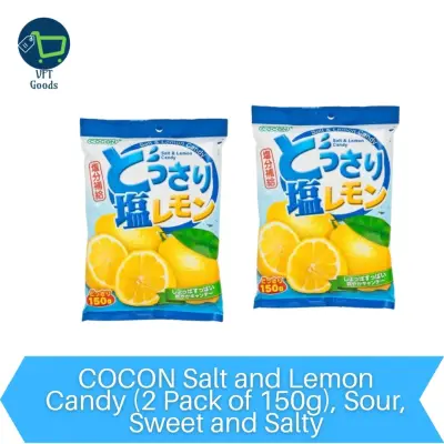 COCON Salt and Lemon Candy (2 Pack of 150g), Sour, Sweet and Salty