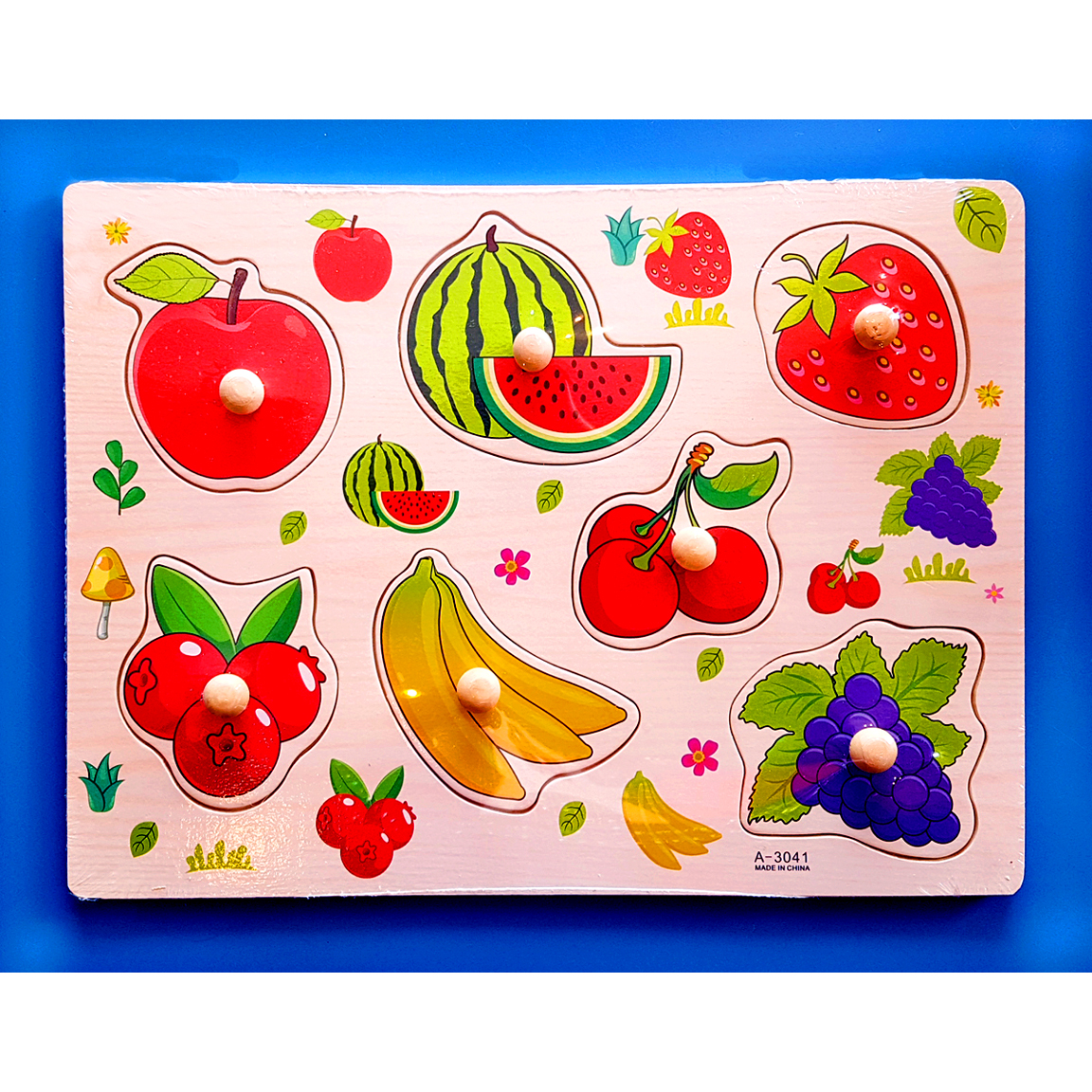 Wooden Inset Board Peg Fruits Puzzle Educational and Therapeutic Toy