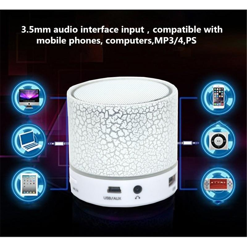 SUPERMAX Portable Mini LED Bluetooth Wireless Speaker with changing LED