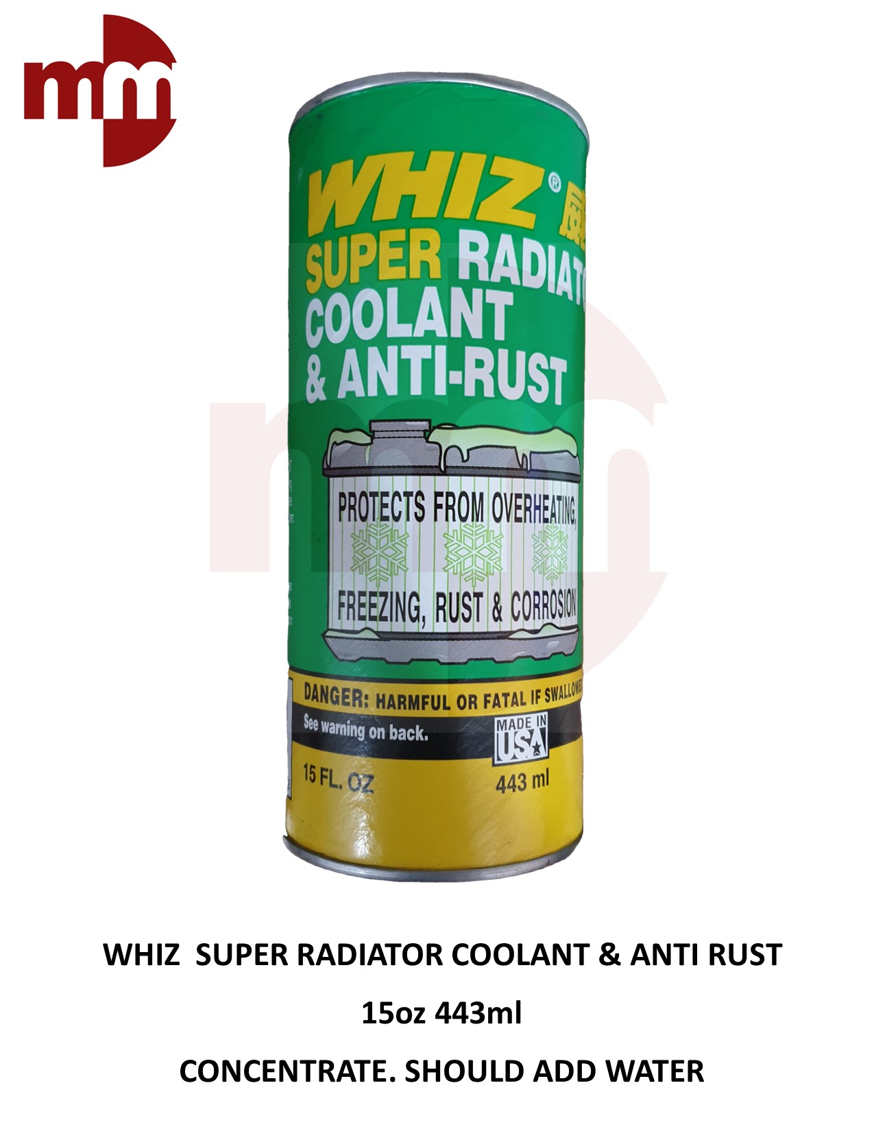 WHIZ SUPER RADIATOR COOLANT ANTI RUST GREEN 15oz 443ml CONCENTRATE