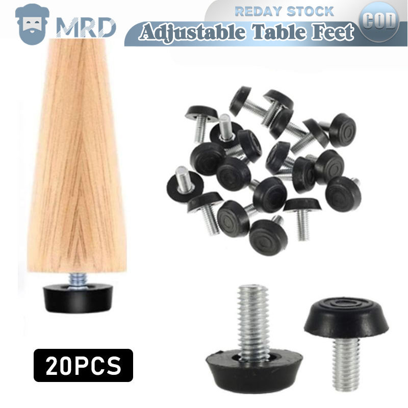 20PCS Adjustable Table Feet M8 Screws On Furniture Levelers Thread