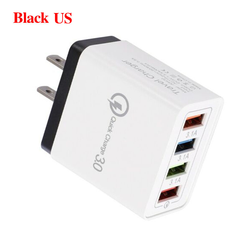 Yurongfx 4 Port Multi Plug USB Wall Digital Display Adapter 5V 3.1A Phone Charger Fast Charger Indicator