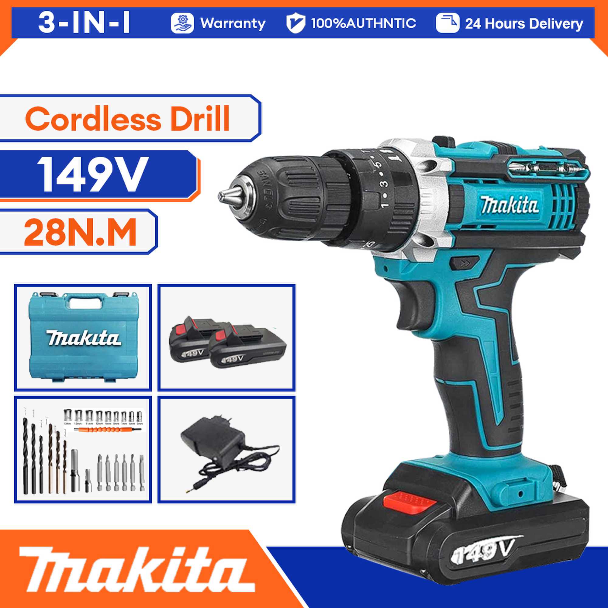 MAKlTA Cordless Electric Drill Cordless Hand Drill Driver Twospeed