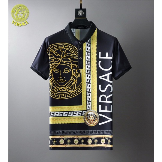 High quality Versace men classic big logo design short sleeve polo