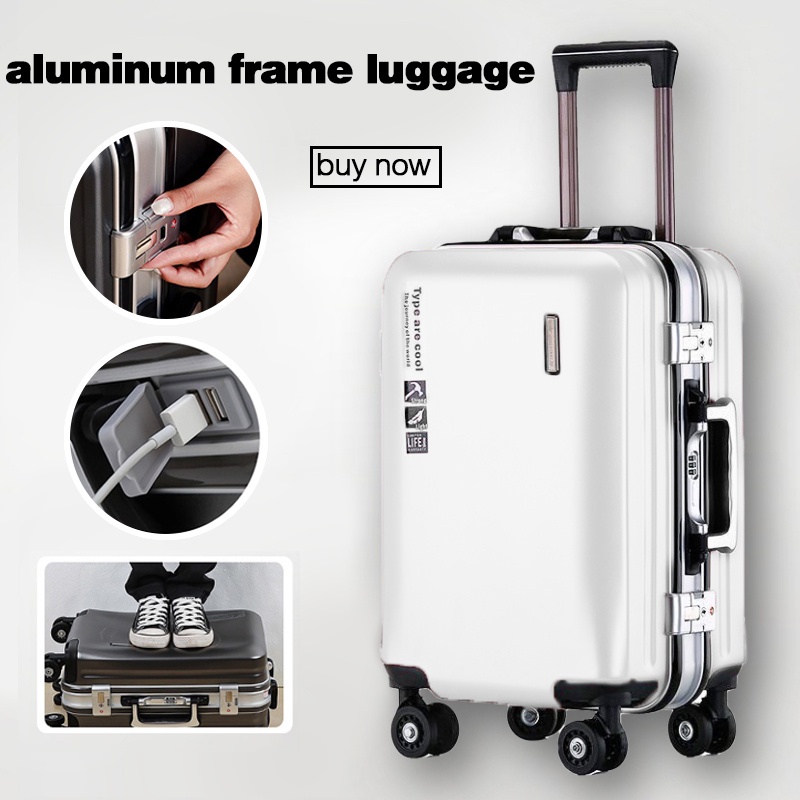 【Quick Send】Aluminum Luggage Travel Bag Luggage Trolley Maleta Luggage