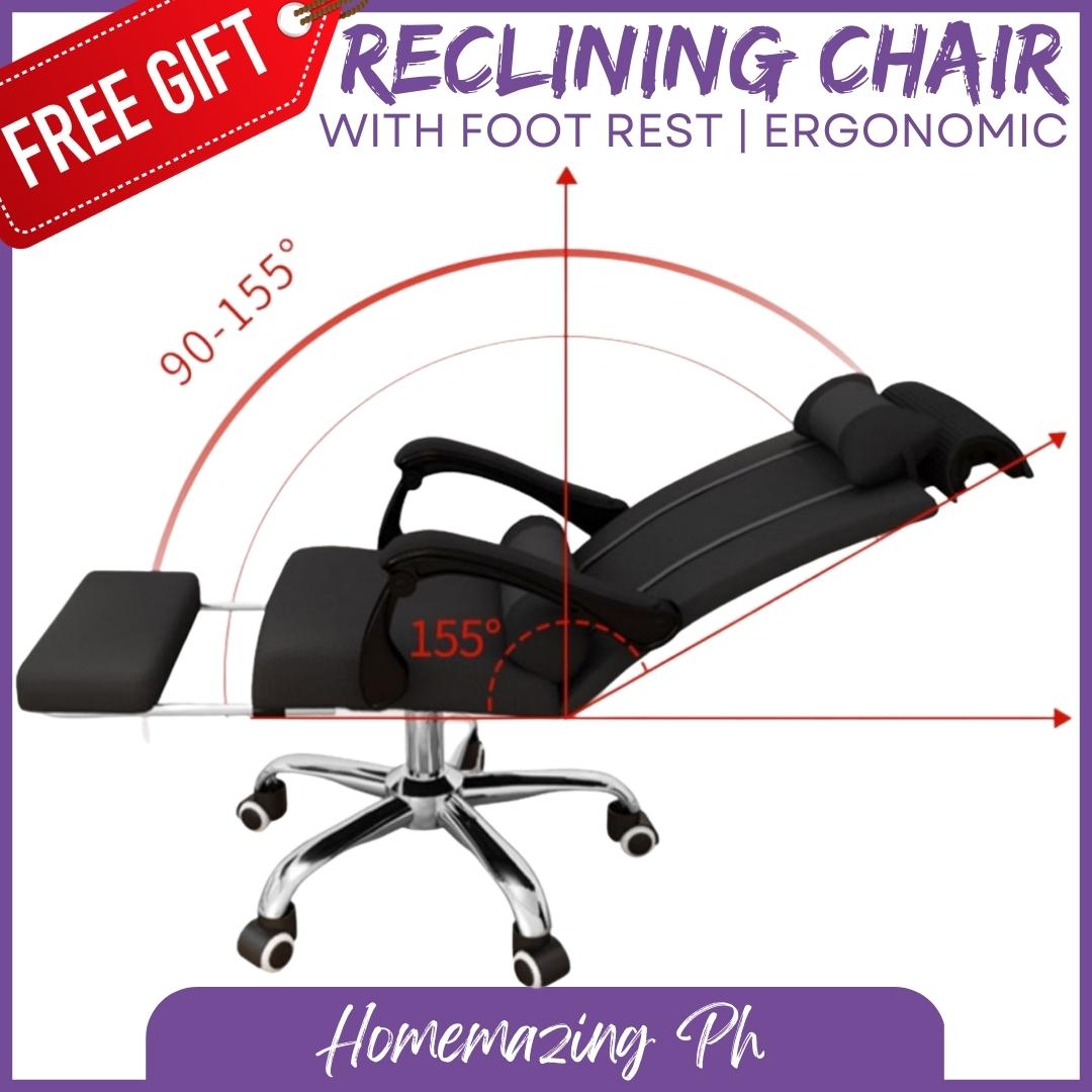 Homemazing Ph Reclining Chair with Foot Rest Reclining Office Chair