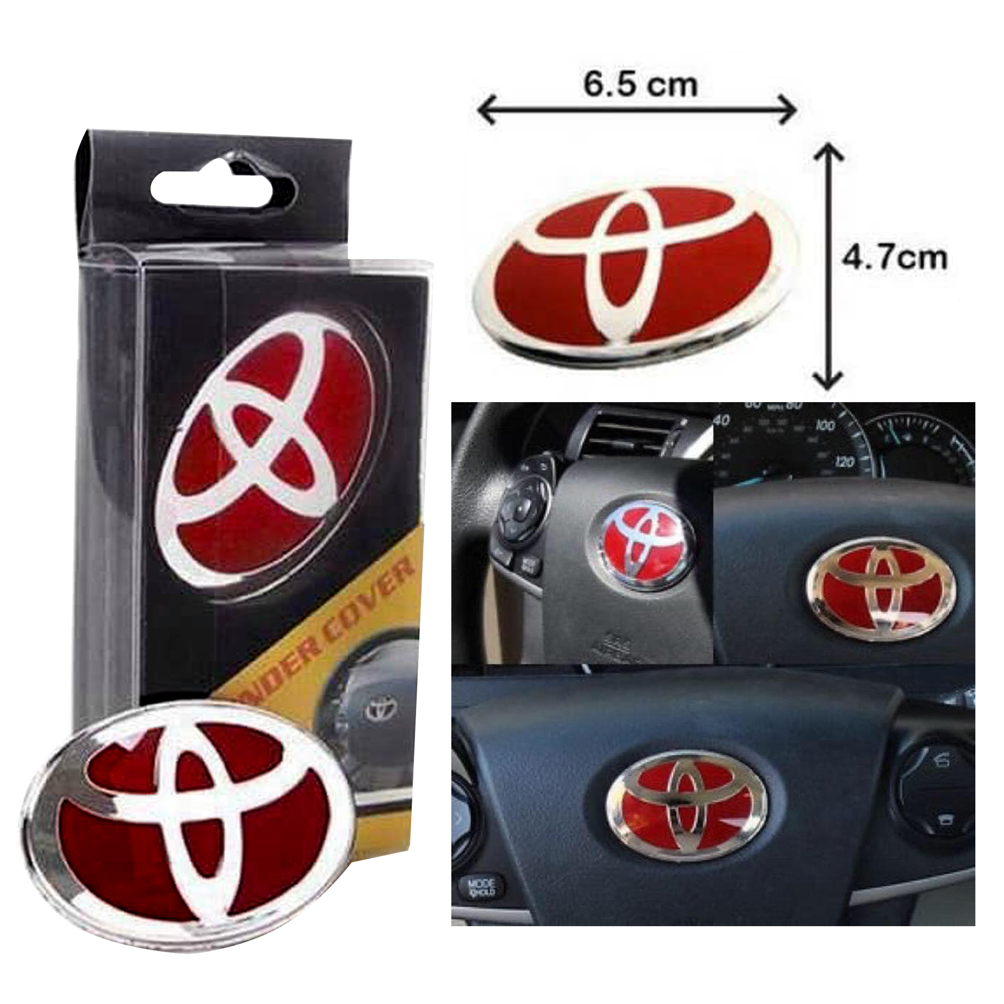 Toyota Logo Steering Wheel Emblem for Toyota Cars (Red) Lazada PH