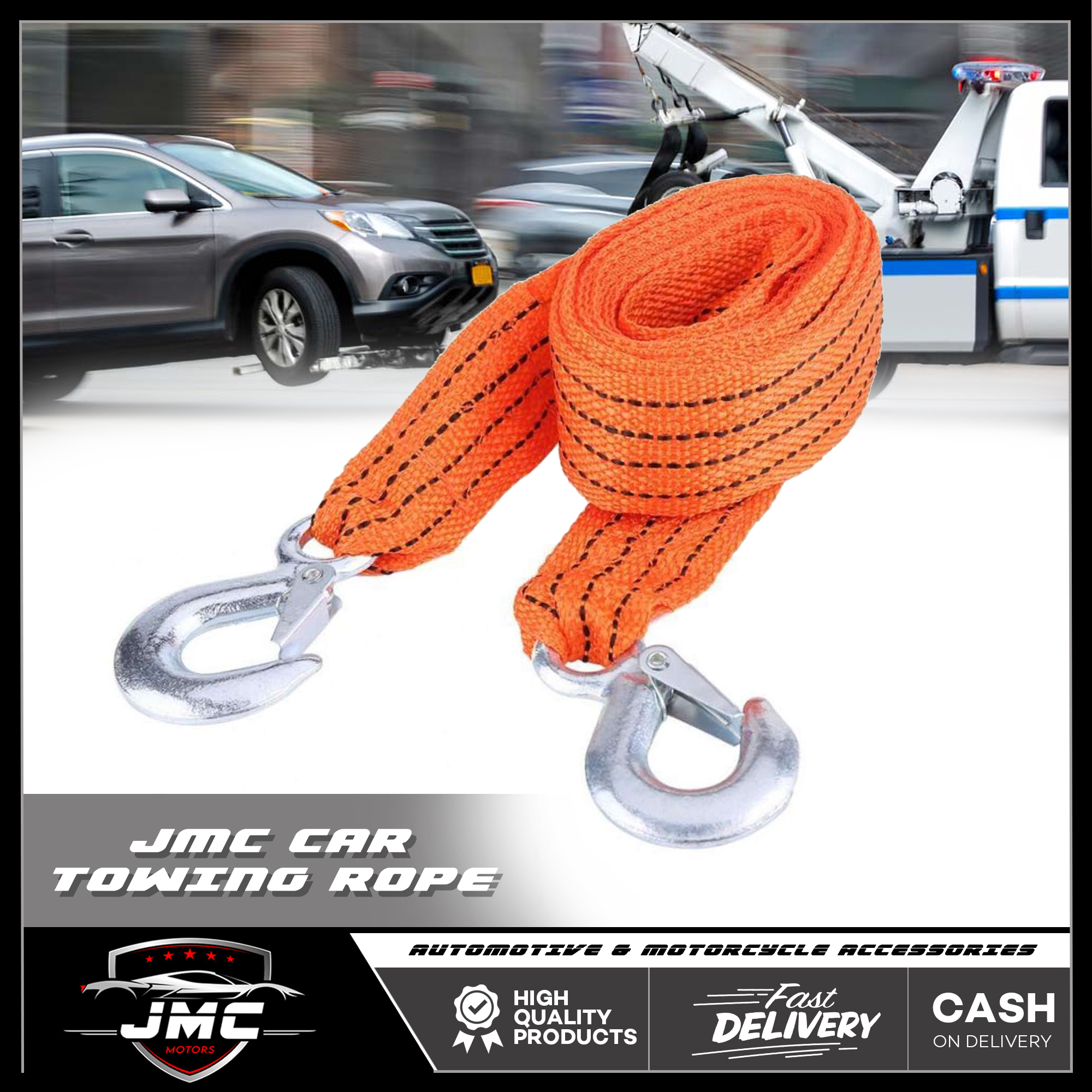 Whewer Tow Strap Racing Car Trailer Rope High Strength Racing Tow Strap