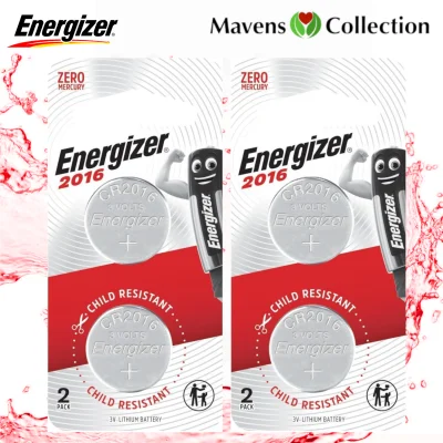 Energizer CR2016 Lithium Coin Button Batteries Zero Mercury 3V 4 pcs CR 2016 by Mavens Collection