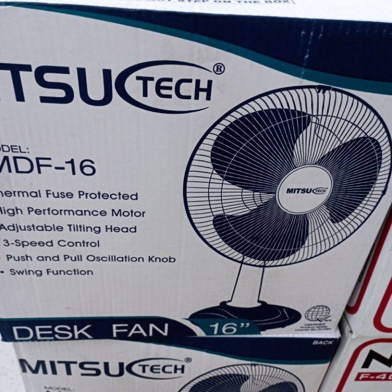 Mitsu Tech Desk / Floor fan 12 Black Gray Blue Brandnew Lazada PH