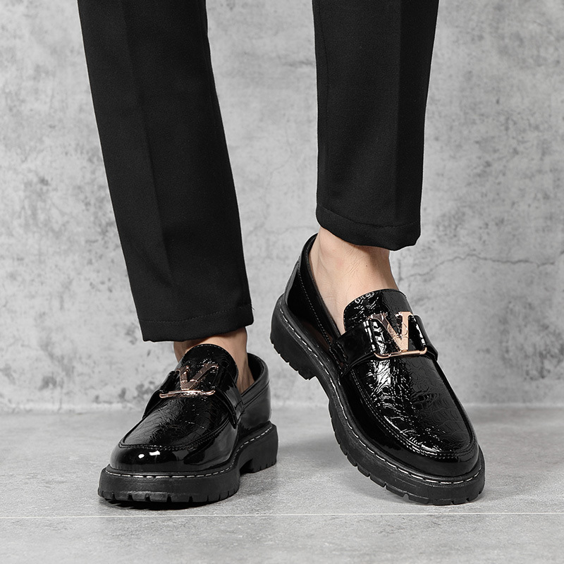 Giày lười nam tăng chiều cao 6CM đế cao su non đi rất êm và mềm Giày lười nam Penny loafer kiểu giày da nam đế cao WAB005