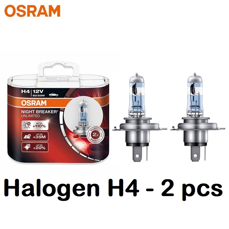 Halogen Bulb Osram H4 12V 60/55W P43t NIGHT BREAKER 200 /2 pcs - Halogen  bulbs