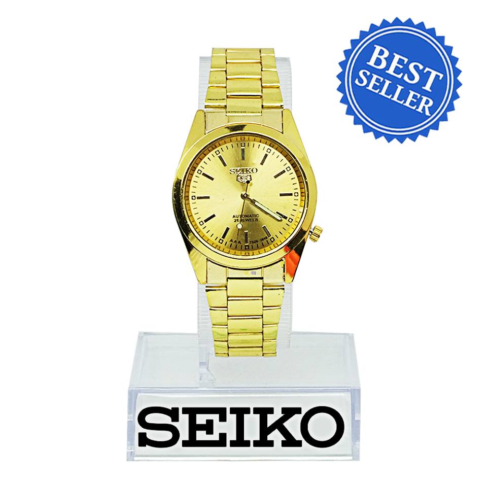 Seiko Gold Dial Gold Plated Stainless Steel Watch for Men | Lazada PH