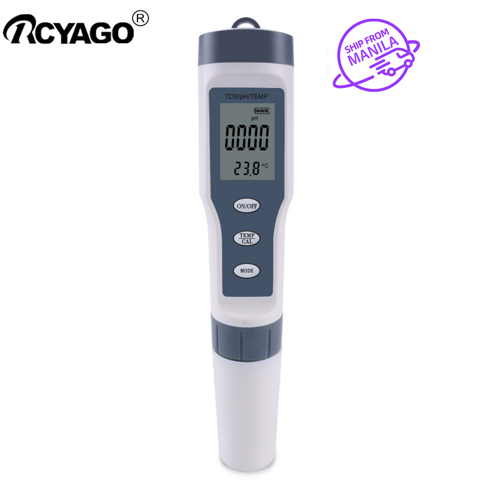 RCYAGO PH Meter 3 In 1 Water Tester TDS/PH/TEMP Water Quality Monitor ...