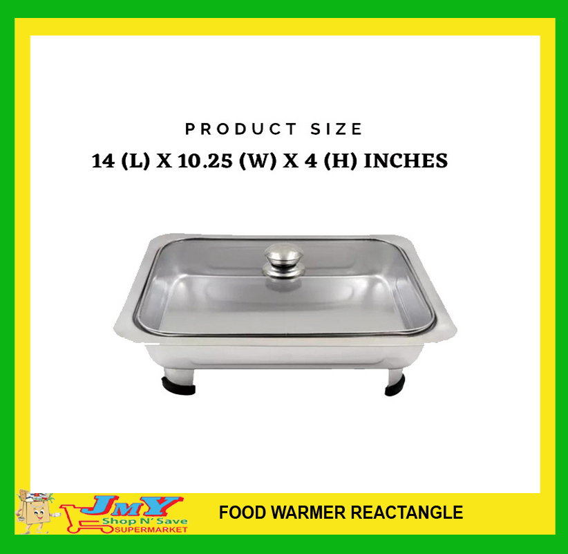 JMY FOOD WARMER RECTANGLE THICK STAINLESS STEEL (1PC) Lazada PH