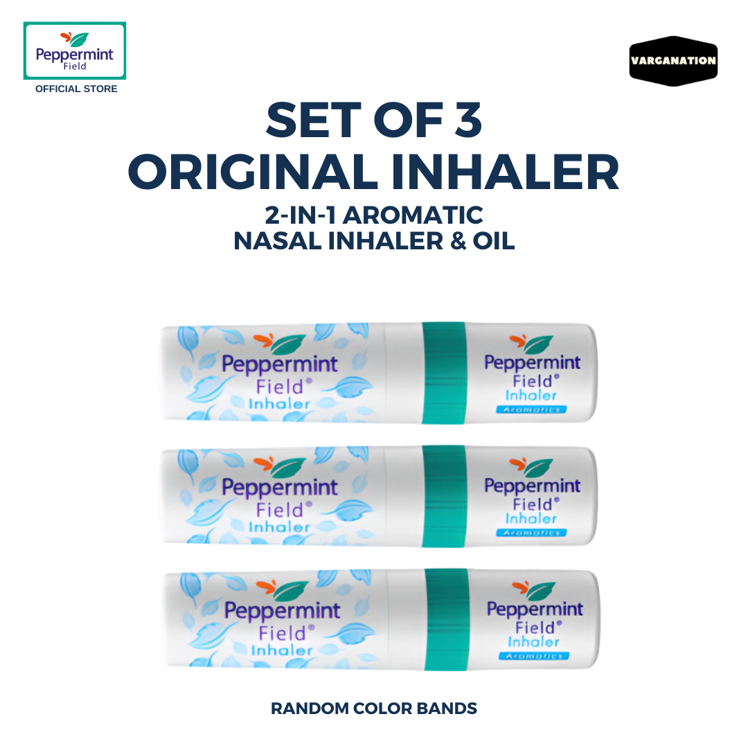 Set Of 3 Peppermint Field Inhaler And Oil Aromatics 2 In 1 Made In Thailand Inhalers For Cough And