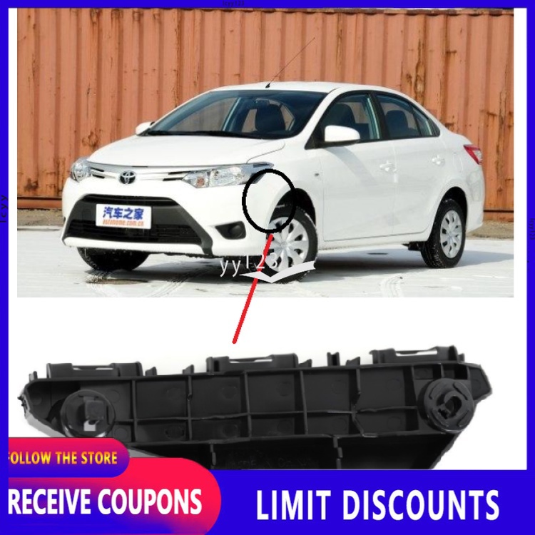 Hys toyota vios 2014 2015 2016 2017 2018 ncp150 front bumper side bracket clip new