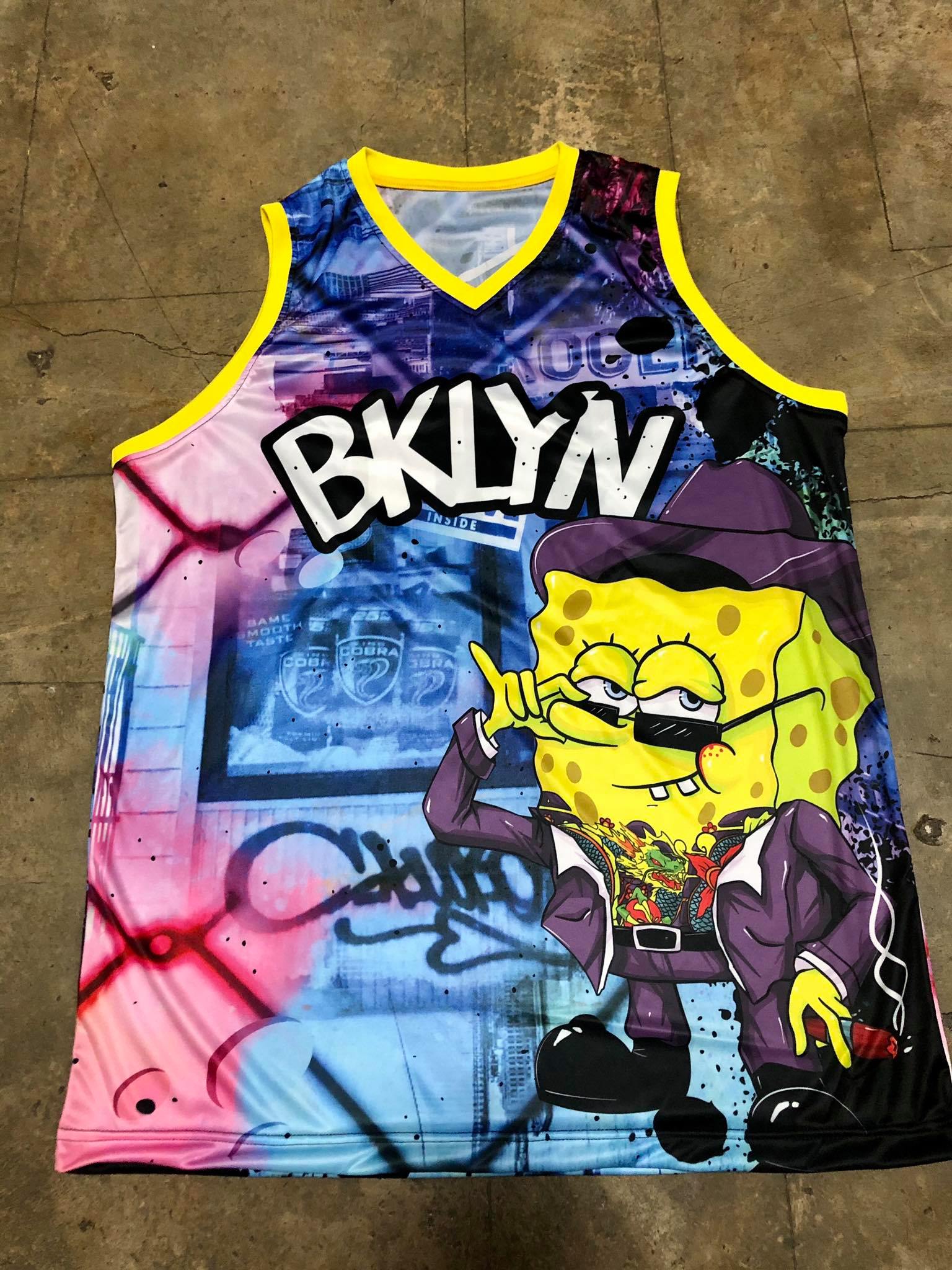 KYRIE IRVING SPONGEBOB JERSEY, BROOKLYN NETS KYRIE IRVING SPONGEBOB FULL  SUBLIMATION