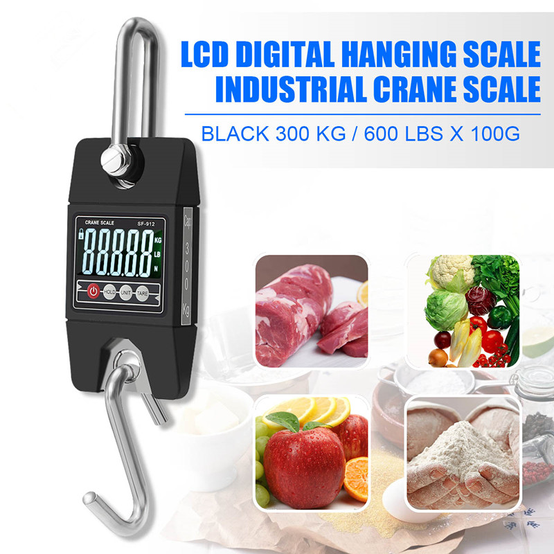 600 LBS x 100g Digital Hanging Scale SF-912 Industrial Crane Scale Ez2Shop Weigh Scale 300 KG 