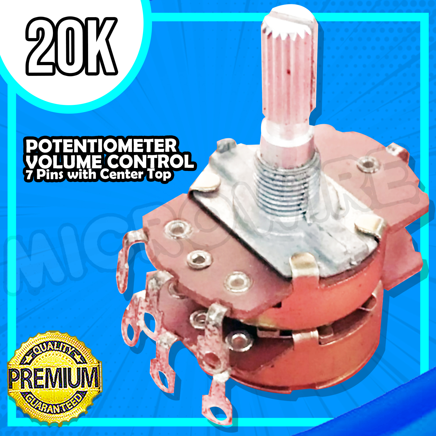 Universal Potentiometer Volume Control Stereo with Center Top 7 pin