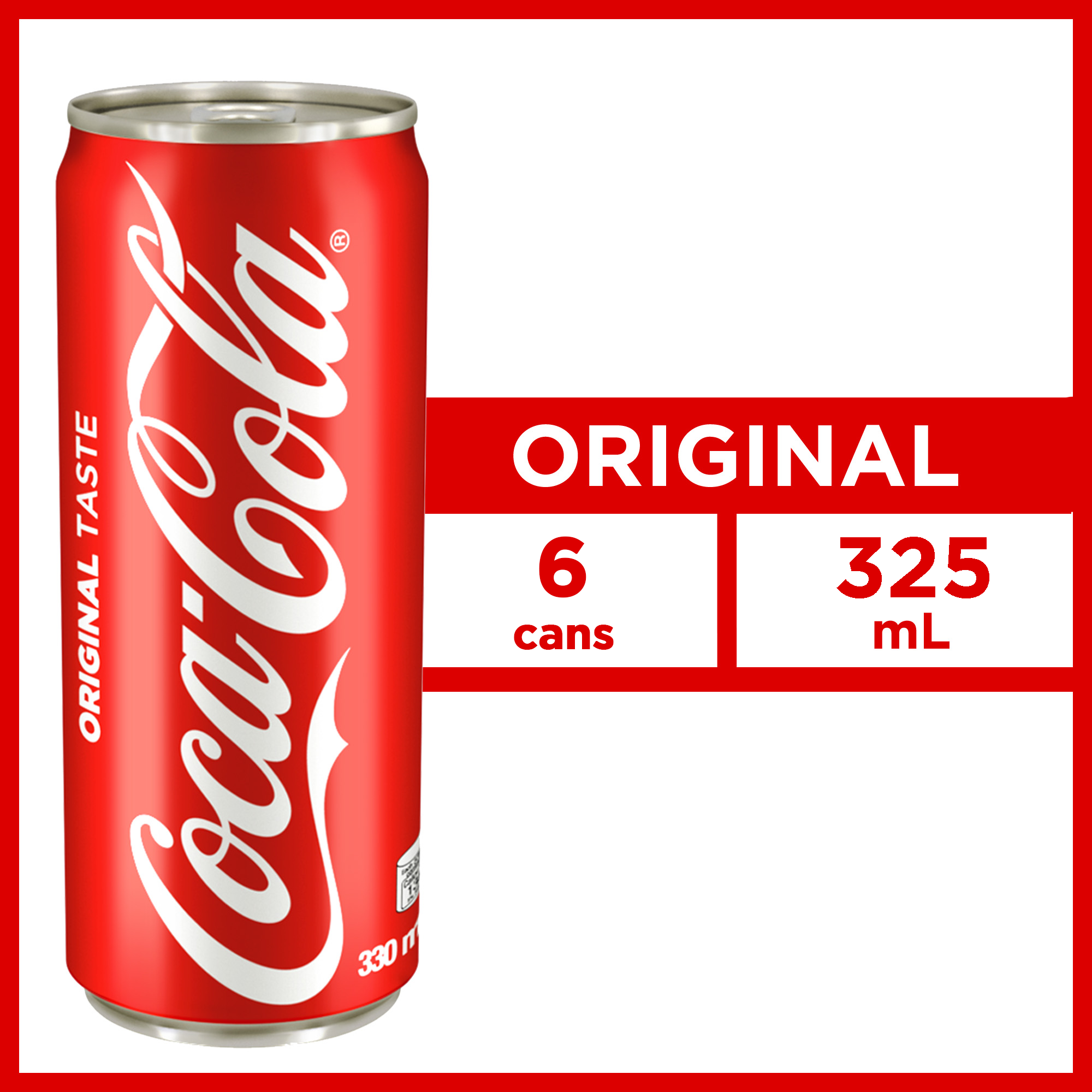 CocaCola Original Taste ( COKE ORIG ) 325 ML x 6 CANS Lazada PH