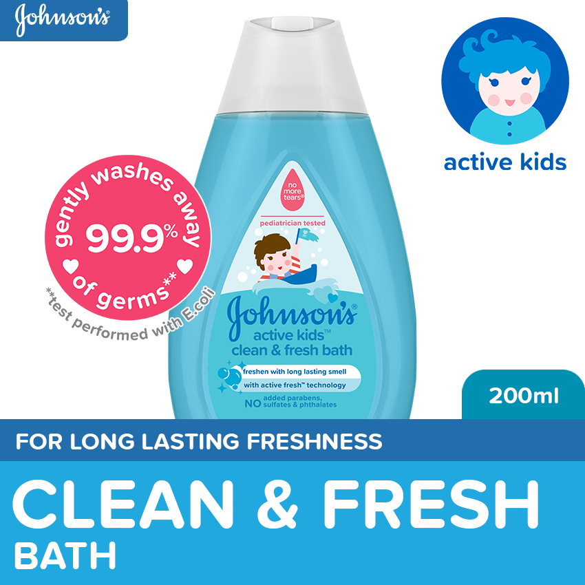 Johnsons Active Kids Clean Fresh Bath 200ml Baby Essentials