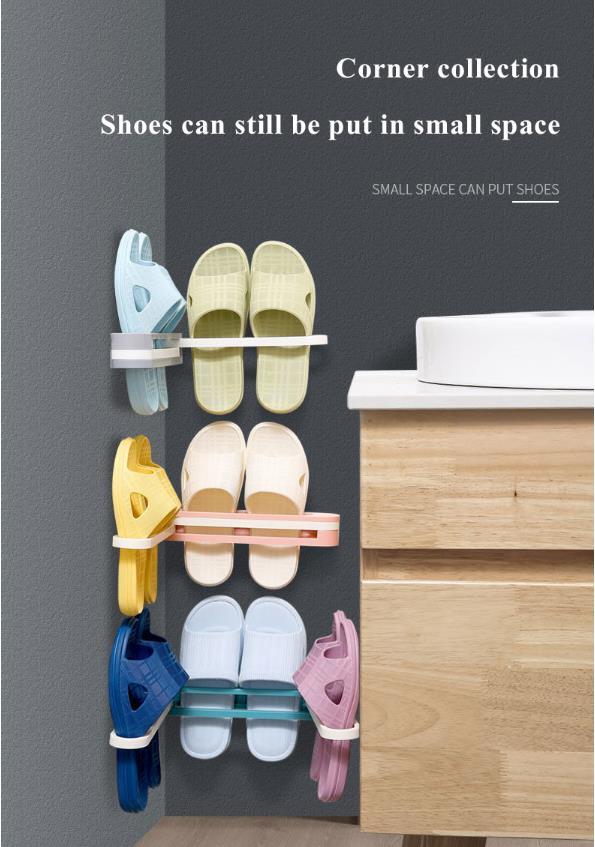 V S 1pc Foldable Shoes Rack Organizer Wall Mounted Slippers Storage Hanging Random Color Lazada Ph