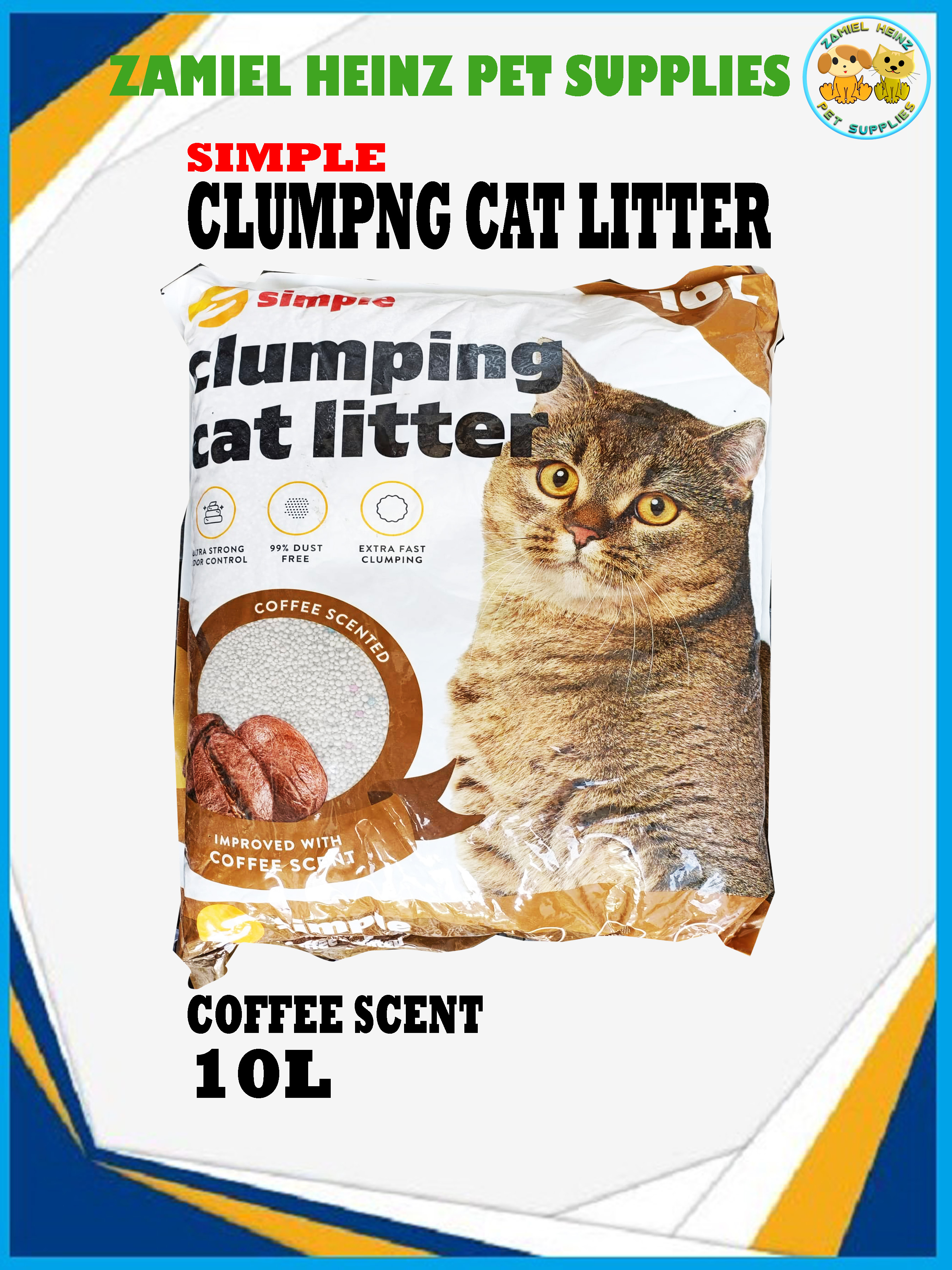 Simple Clumping CAT LITTER ( COFFEE SCENT ) 10L Lazada PH