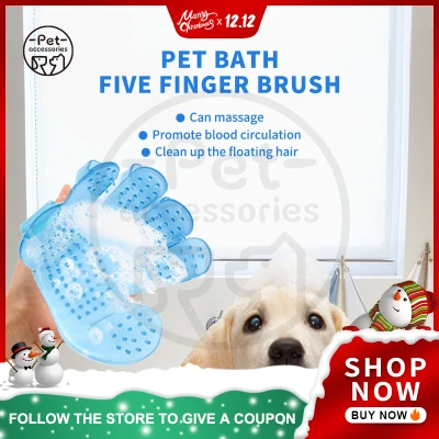 Pet Comb Dog Cat Bath Brush Shower Comb Bath Brush Glove Hand Shape Massage Cleaning