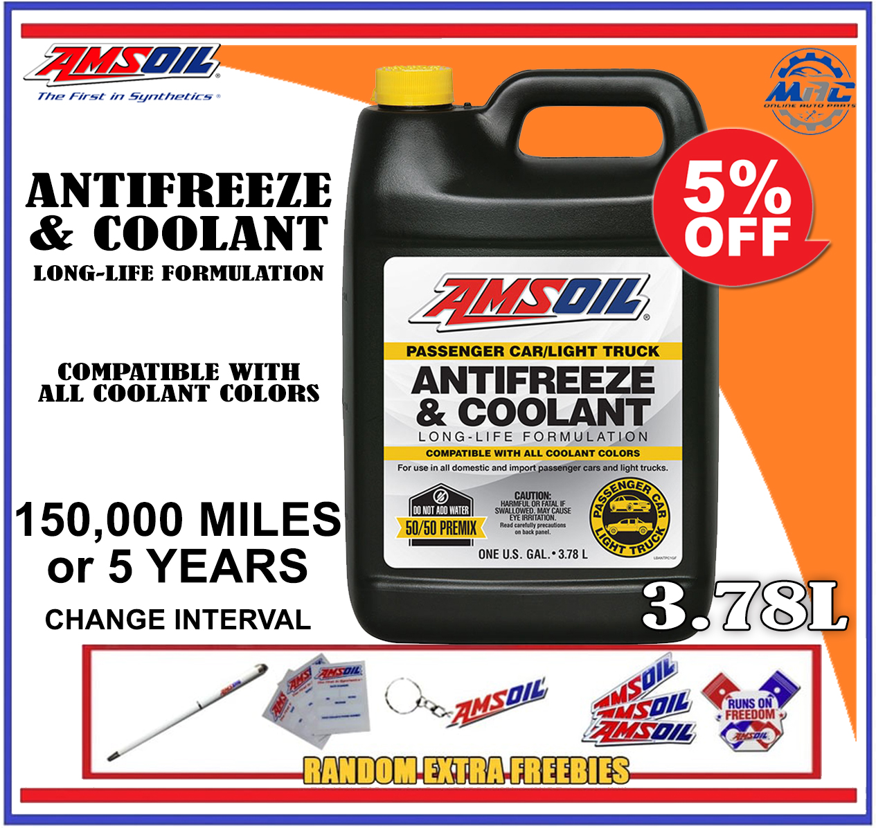 Amsoil Passenger Car & Light Truck Antifreeze & Coolant 4 QUARTS