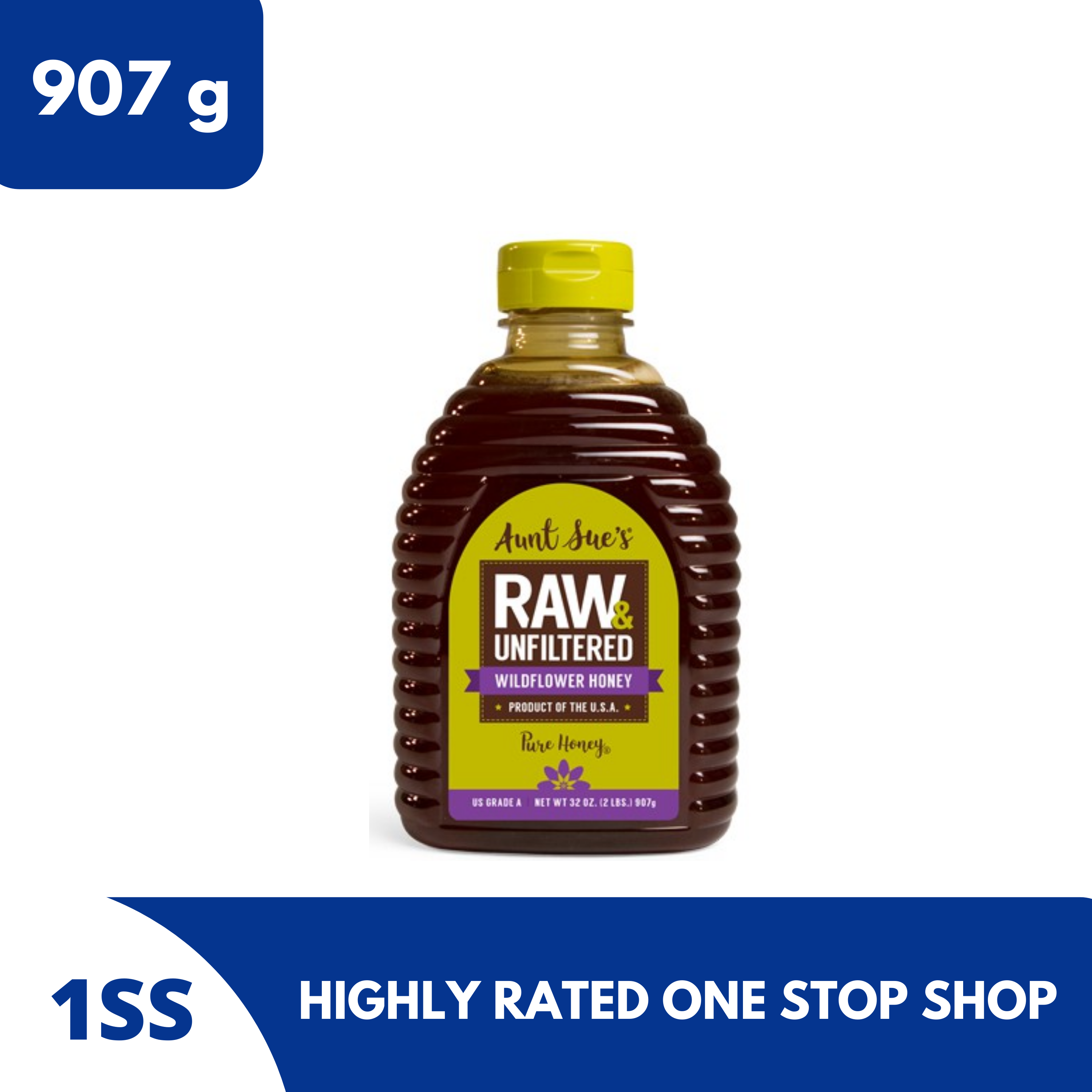 Aunt Sue's Raw and Unfiltered Wild Flower Honey, 907g Lazada PH