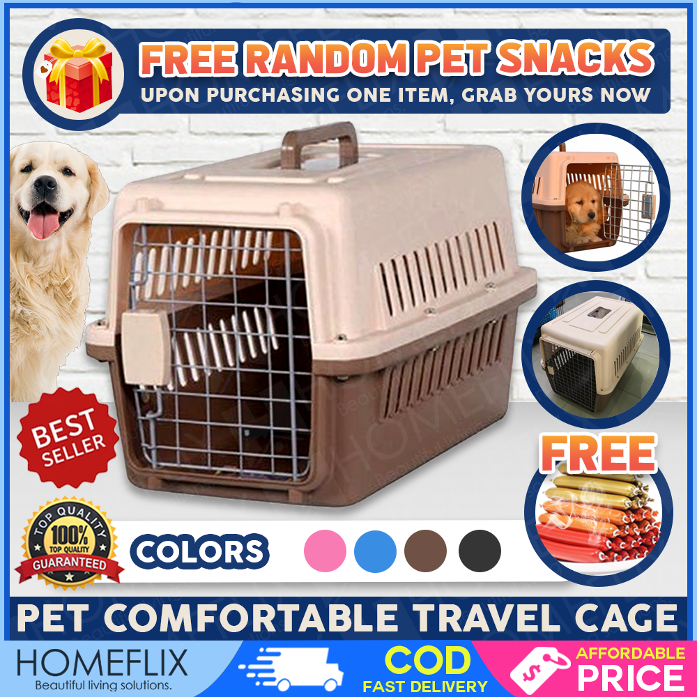 Homeflix Pet Travel Cage, Pet Carrier Dog and cat, kulungan ng aso at pusa,  Travel Cage or Crates Luxury Small Pet Kennel Crates, Dog Carrier for
