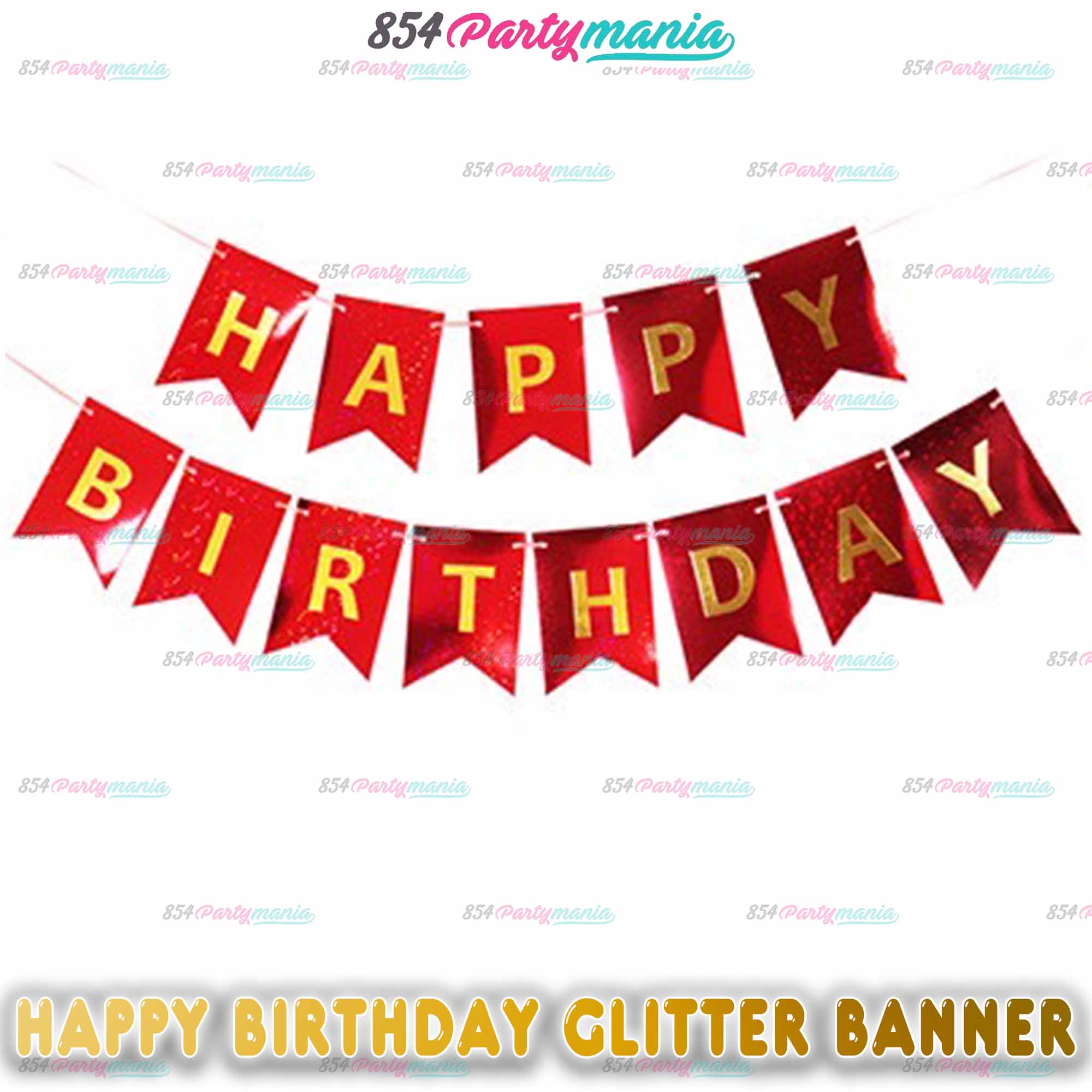 3meter happy birthday banner gold print glitter party supplies ...