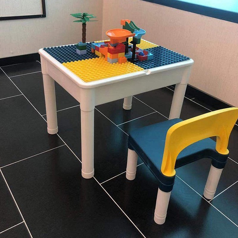 Children's building blocks table multifunctional assembled game with ...