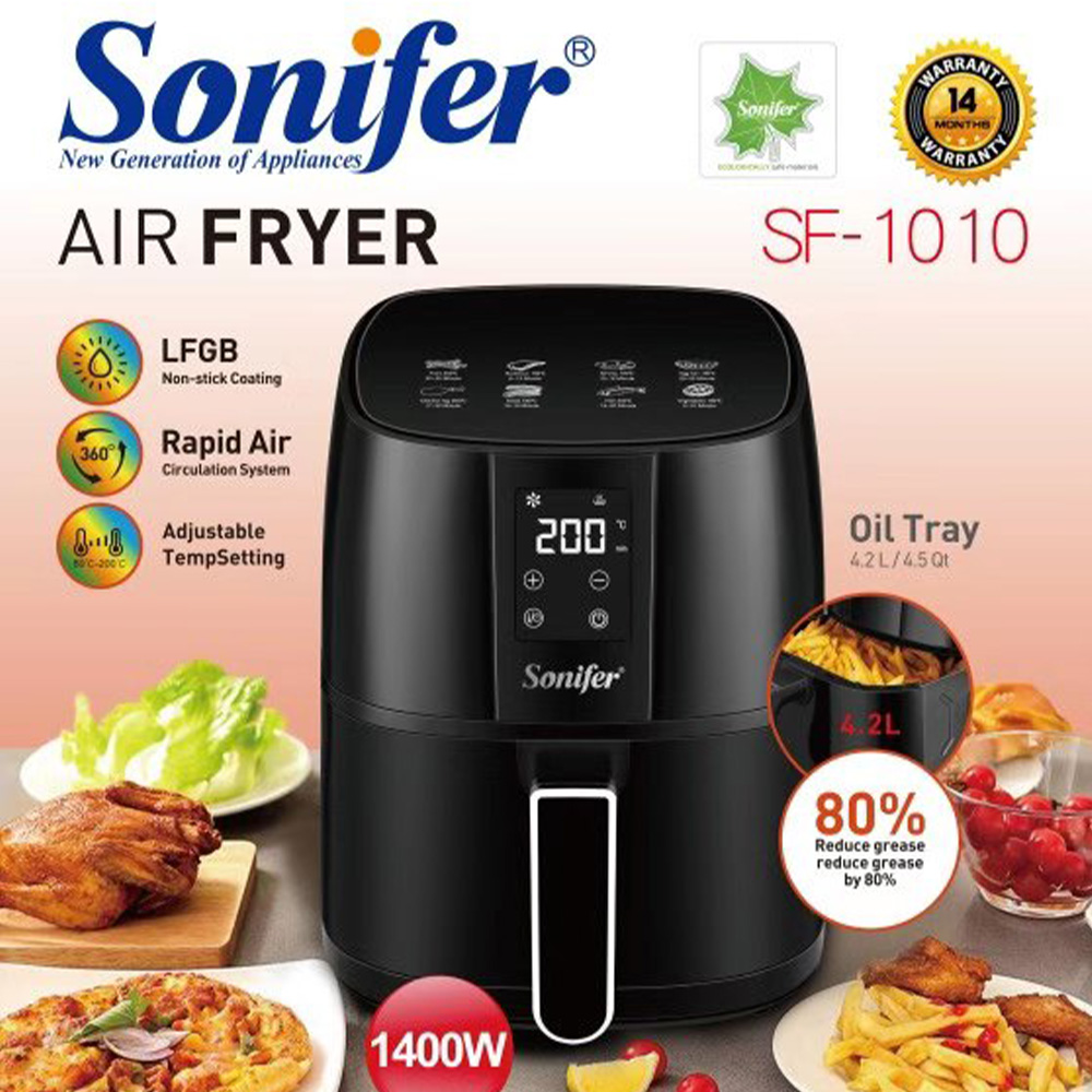 Sonifer SF1010 1400W 4.2L Air Fryer without Oil Oven, Touchscreen