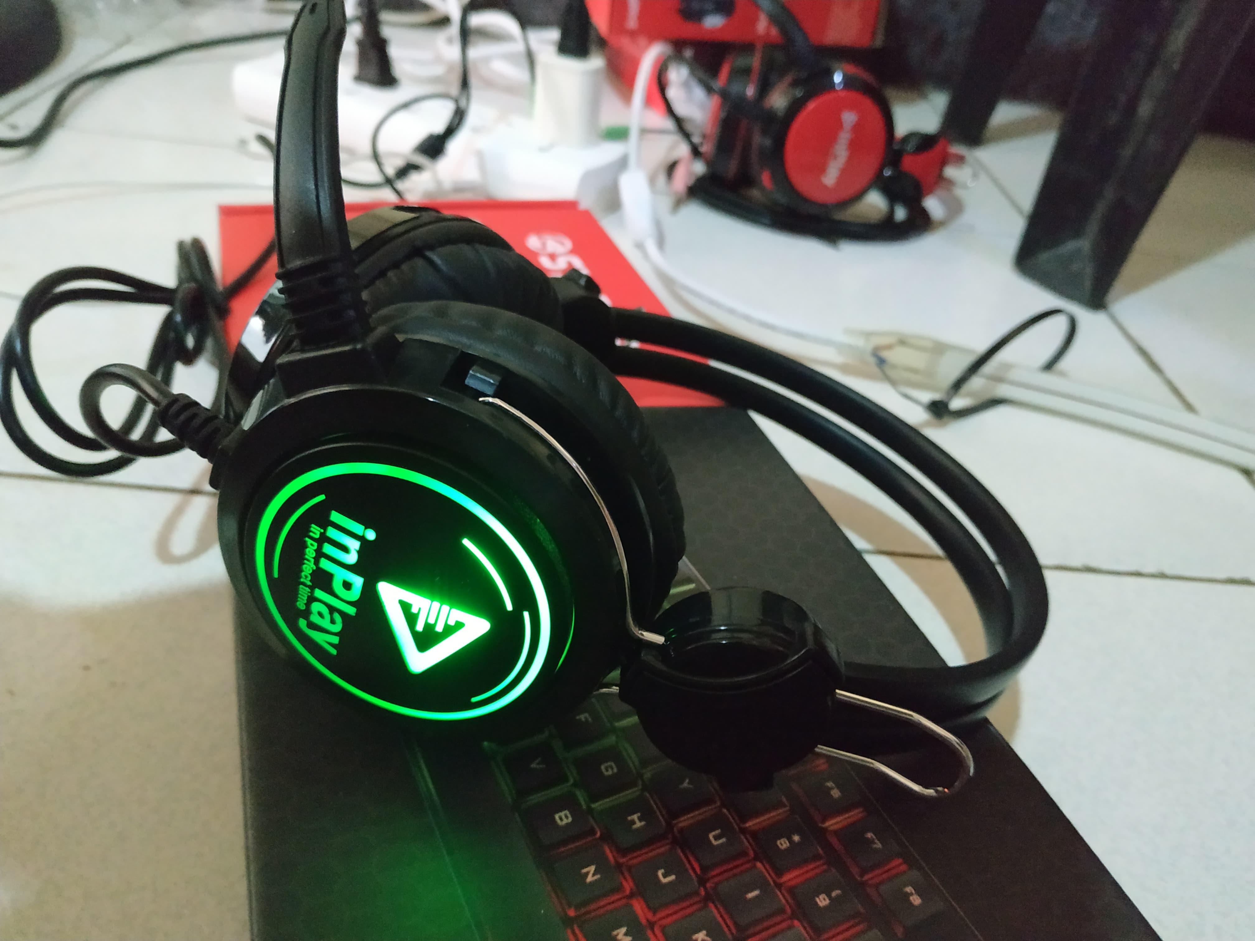 INPLAY H2 RGB Headset with Mic / Heavy Duty Headset for Computer Shop