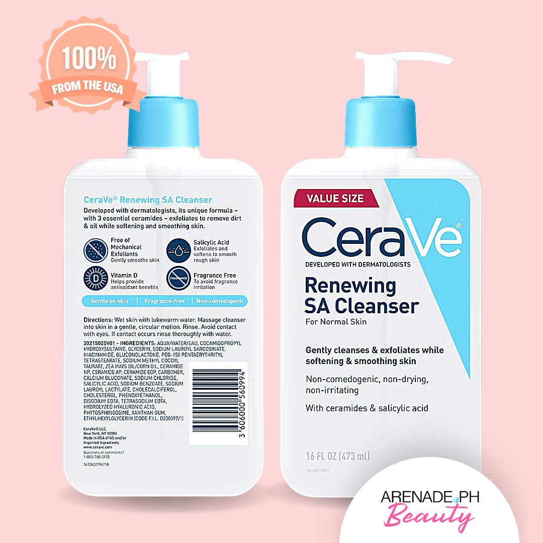 CeraVe Renewing SA Cleanser For Normal Skin Gently Cleanses ...