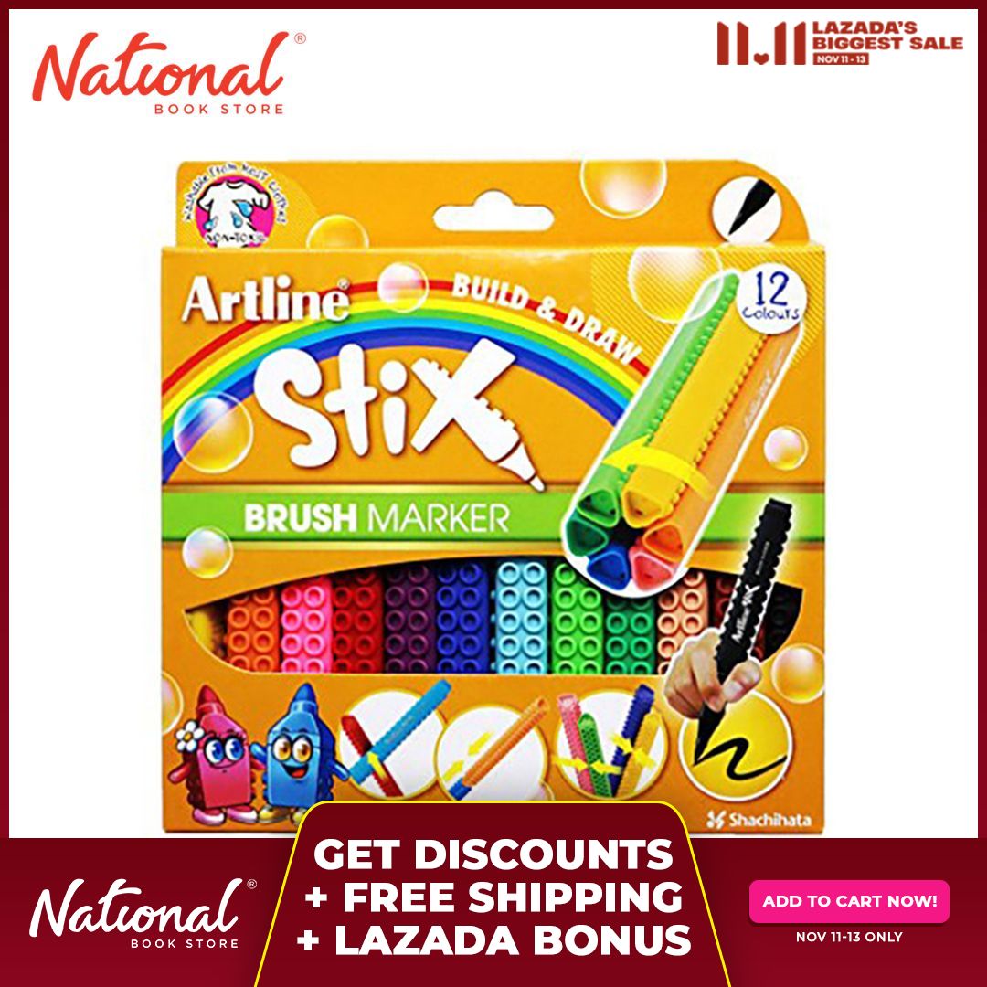 Artline Brush Marker Set Etxf12 12Colors Stix Lazada PH