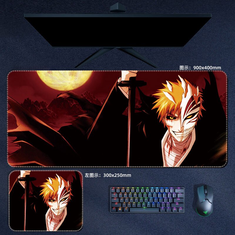 Anime Bleach Large Mouse Pads Ichigo Rukia Toushiro Kenpachi Mousepad Computer Laptop Gamer Pad PC Gaming Accessories Desk Mats