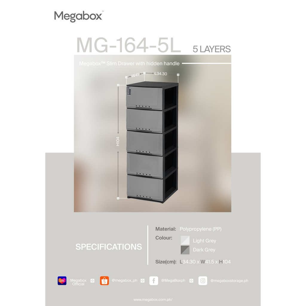 Megabox Rattan Drawer and Mega box drawer MG164 ( 4 layers / 5 layers