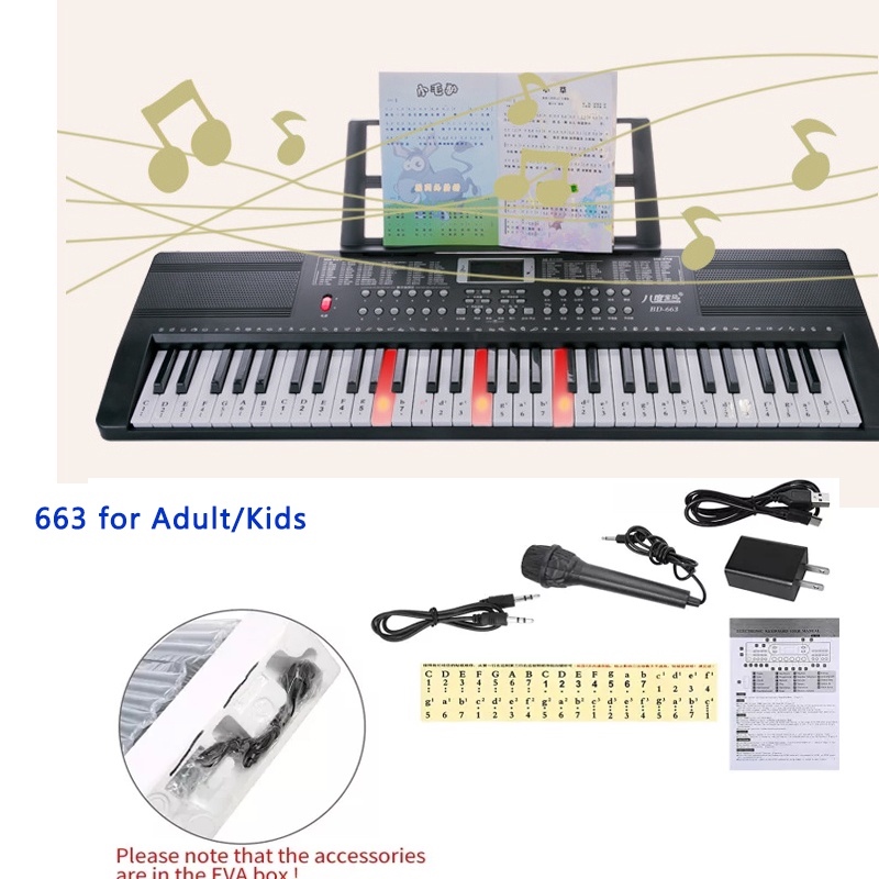 KAWES 61 keys Electronic Keyboard Digital Electronic Piano Portable