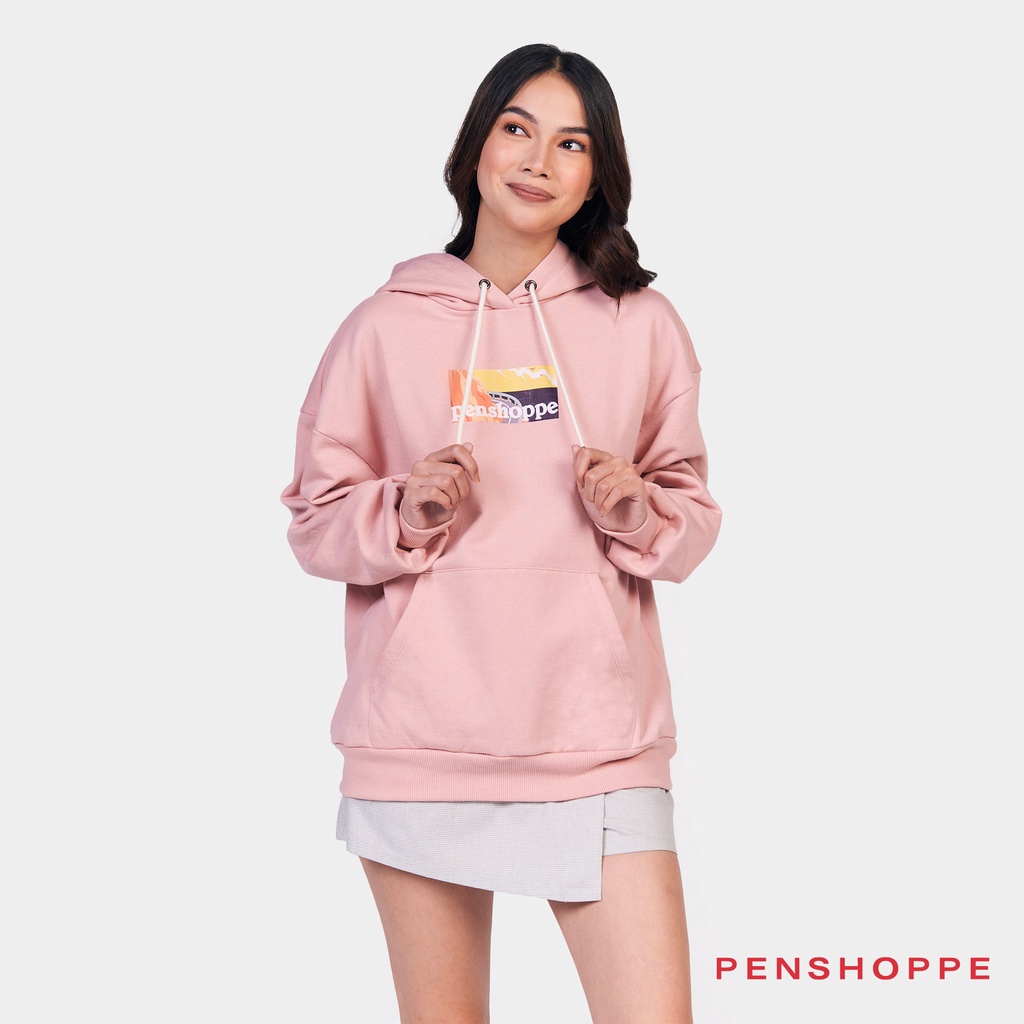 Penshoppe Relaxed Fit Pullover Hoodie With Branding Photographic Print ...