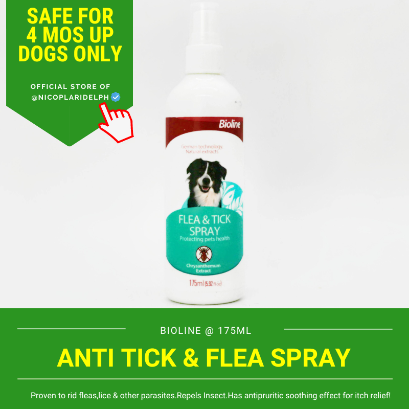 Bioline Anti Tick and Flea Spray to Repel Ticks, Fleas and Lice and