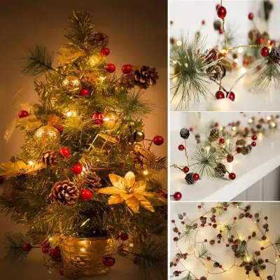 CNB2C Christmas Tree Strings Lights Fairy Pine Cone LED Garland Xmas Party Home Decors