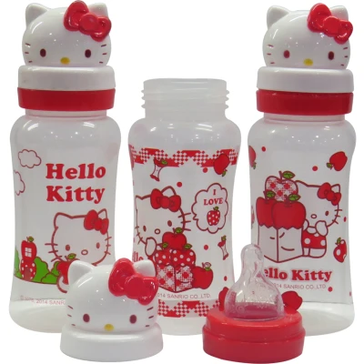 Hello Kitty F. Bottle 12oz W-Neck With Sil. Nipple 3Pcs/Pk