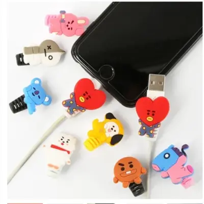 F8C503Y 5pcs Anti-folding Winder Cover USB Tube Cable Data Line Protector Charging Cable Cover Wire Cord Protectors BTS BT21