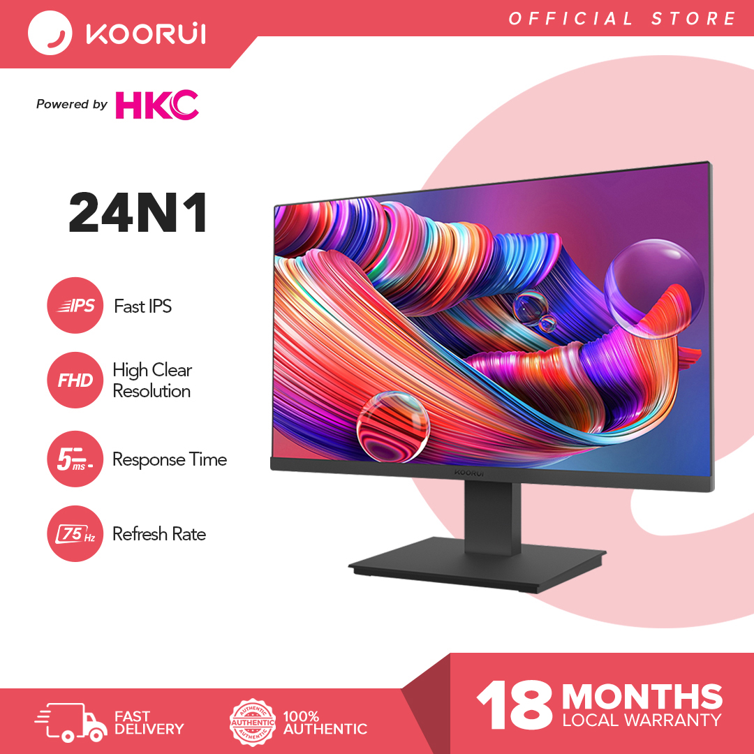 Koorui 24N1 (powered By HKC) 24" Monitor FHD 1920*1080 IPS Panel Wide ...