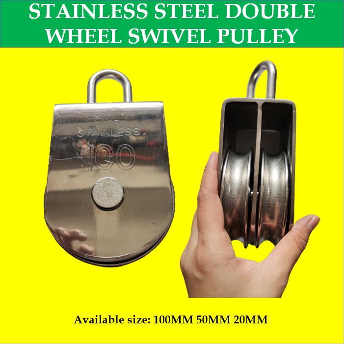 MAGO Stainless Steel Double Wheel Swivel Pulley M50M100 Lazada PH